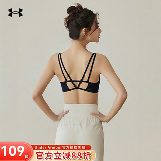 Under armor women's spaghetti strap bra autumn new fashion back beautiful yoga pilates sports bra 1384011 1384011-001 l