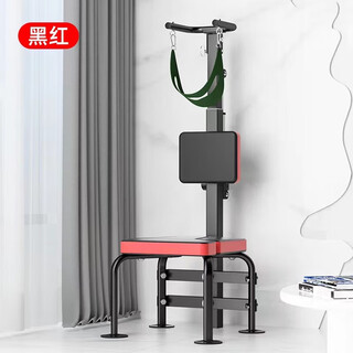 Yoyh cervical and lumbar electric traction coach relief exercise leg stretching fitness home waist stretching equipment electric stool model black red + can do inversion training