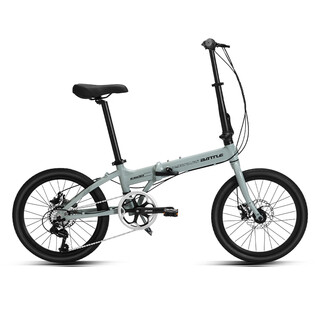 Bond fujida folding bicycle aluminum alloy frame oil disc men's and women's adult youth urban leisure sports bicycle 7-speed 20-inch aluminum wired disc elegant gray