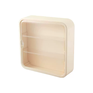 Yusenyi living room wall-mounted blind box display cabinet dust-proof transparent acrylic fabric storage box doll organizer box cream wall hanging (three-layer dust-proof blind box display cabinet)