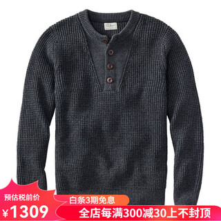 L.l.bean men's long sleeve waffle henley sweater organic cotton soft warm casual daily ta525894 faded black s