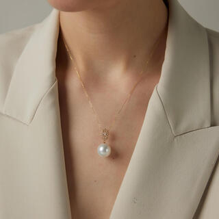 Zunding pearl-full body 18k seawater pearl australian white aquamarine pendant (including chain) 13-14mm australian white 13-14mm