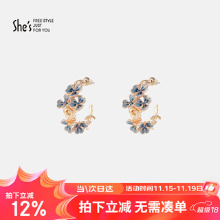 She s qianzi handmade oil-dropped light luxury fashion earrings van gogh iris flower earrings female birthday gift for girlfriend