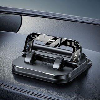 One for two car number plate mobile phone holder driving navigation bracket parking plate 360 degree rotation black h7 number holder