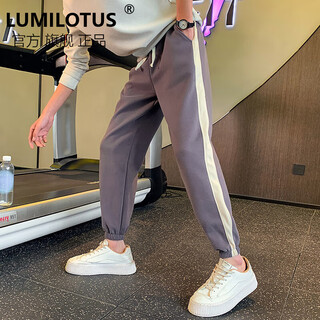 Lumilotus light luxury new brand sweatpants men's spring and autumn sports pants trendy brand handsome men's pants new trendy harem pants spring style dark gray m