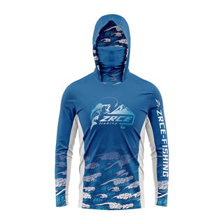 Fishing sun protection clothing men's ice silk lua mask fishing quick-drying fishing clothing summer cool long-sleeved sun protection clothing j-dyfa-05 sea blue m