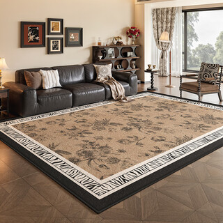 Y u-live carpet living room 2025 new american style mid-century style retro no-wash wipeable sofa coffee table floor mat bedroom bedside blanket loop pile breathable style-mist lock rose 140cm*200cm sf express door-to-door delivery