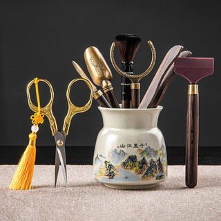 Yuanhe ru kiln tea ceremony six gentlemen set tea table tea making tools pot pen tea spoon tea clip tea accessories