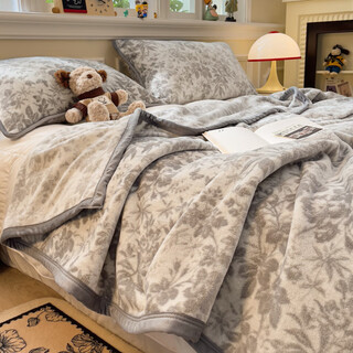 Fantasy milk coral fleece blanket winter thick flannel blanket office nap blanket sofa cover blanket flower blanket - elegant gray milk velvet soft and comfortable constant temperature warmth 100x150cm/baby blanket double-sided thickened multi-function blanket