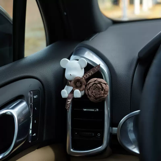 Yusenyi car car aromatherapy car air conditioner air vent bear fragrance rose perfume car high-end decoration light fragrance bear - coffee-colored little rose fragrance remarks default blue wind chime 1g