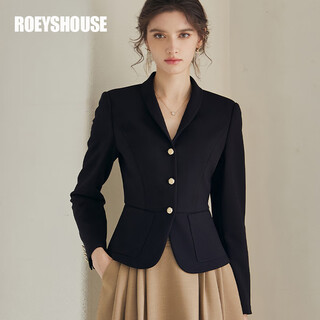 Roeyshouse luo yi intellectual formal small suit women's 2026 spring slim long sleeve short jacket 07455 black 2xl