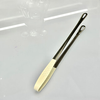 Qinkai steel household barbecue tongs barbecue food steak dishes buffet bread small tongs extended plate orange multiple sizes available + always suitable for you anti-slip good tongs 1 pack 201 small size