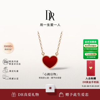 Dr carnelian necklace red 18k gold heart lovers confession holiday christmas true love gift available for men and women