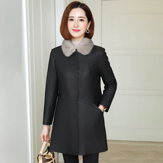 Kaiser kaiser genuine leather jacket for women, sheepskin down jacket, women's mink collar coat, winter mid-length light luxury women's clothing m