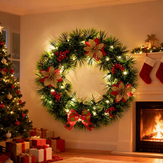 Onizi christmas decoration christmas wreath decoration shopping mall window home christmas tree pendant 30cm