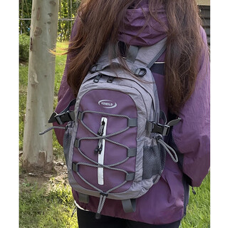 Trcks outdoor backpack large capacity hiking sports backpack mountaineering bag boys commuter school bag female college students computer bag gray purple small size