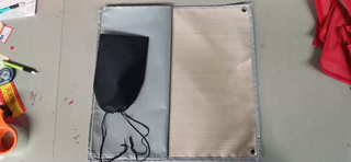 Outdoor camping fireproof cloth picnic barbecue insulation mat flame retardant high temperature resistant silicone coated fiberglass fire blanket single side silicone coated 50x50 free storage bag