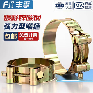 Fengji strong type hose hoop galvanized thickened european pipe hoop heavy duty pipe clamp hoop clamp stainless steel water pipe oil pipe 104-112mm 1 single head 4 inch steel wire hose recommended