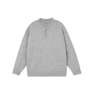 Henry collar sweater men's winter machine washable sweater lazy neutral style sweater floral gray one size larger s s110jin jin is equal to within 0.5 kg