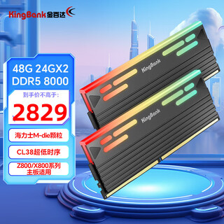 金百达（KINGBANK）DDR5内存 白刃/星刃 RGB灯条 6000/6400/6800高频内存 神光同步灯条 适配黑神话悟空 Deepseek硬件 星刃48G(24G*2)8000RGB套条C3