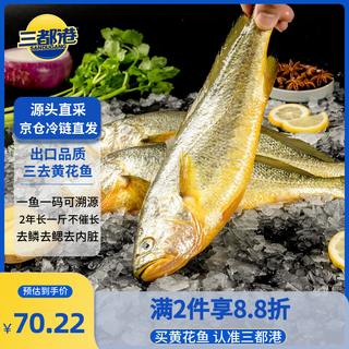 Sandu port frozen yellow croaker 700g/2 pack large yellow croaker fresh fish deep sea fish seafood