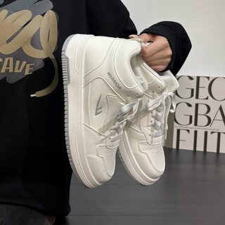 Pull-back high-top shoes for men, autumn and winter 2025 new versatile trendy shoes, white shoes, women's casual sports sneakers, white. collection and purchase priority 44