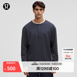 Lululemon丨softstreme men's super loose long-sleeved henley shirt lm3eqms night black s