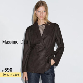Massimo dutti new season special 2025 women's simple commuting style high-smart double-breasted blazer 06040713 chocolate xs (34) (cn 165/80a)