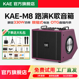 Kaem8 roadshow live audio instrument playing and singing outdoor karaoke electric guitar blowpipe internal recording portable stage performance speaker m8 purple (deluxe edition)