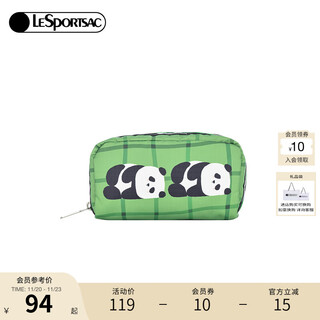 Lesportsac trendy series printed small bag clutch bag storage bag fashion bag women's bag gift for girls green cute panda
