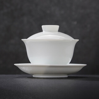 Jingdezhen (jdz) ceramic tea set white porcelain sancai bowl home office tea cup chinese style simple solid color tea bowl gift first seen