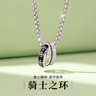 Mzmz platinum necklace men's pt950 platinum clavicle chain versatile double ring accessories valentine's day birthday gift for you that has when / next day delivery - light luxury knight's ring men's necklace