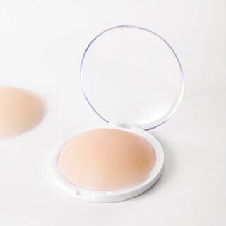 透气乳贴夏季隐形硅胶贴女婚纱吊带睡衣用小胸挡凸点挡胸贴 固态乳贴（肤色+翻盖盒加5对保护贴 8CM直径