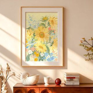 Long time no see gao jing living room decoration painting cream style artist flower hanging painting housewarming gift entrance corridor mural