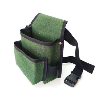 Meikejie nail pocket waist bag thickened canvas portable electrician woodworking tool bag black edged canvas pocket (with belt)