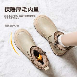 Daphne leather waterproof snow boots for women 2025 new winter velvet women's shoes non-slip warm cotton boots and cotton shoes