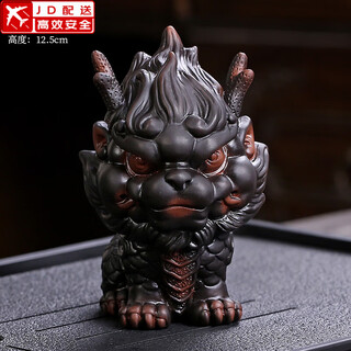 Zhengyang purple pottery tea pet, ceramic tea play ornaments, high-end boutique tea set accessories, pixiu, king kong, unicorn, golden toad, office living room, purple pottery (auspicious beast qilin) tea pet