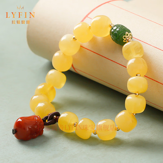 La yun feiyin authentic gold twist honey wax bracelet women's single circle original light luxury diy biyunnan red bracelet valentine's day gift about 8*9mm (with appraisal certificate)