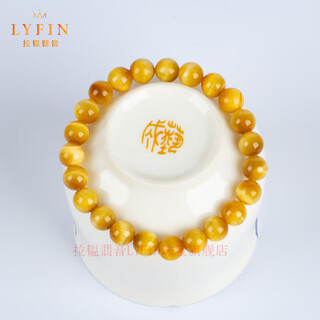 Layun feiyin natural gold yellow tiger eye stone wood alexandrite bracelet cat's eye round bead bracelet for men high-end and elegant 8mm-exquisite style