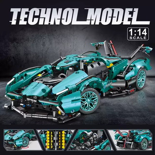 Others 2025 new remote control lamborghini v12 assembled building blocks racing boy car model toy gift sapphire blue lamborghini small v12 mechanical linkage 1248 particles