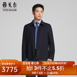 Youngor (youngor) executive jacket men's autumn and winter young and middle-aged lapel single executive jacket wool micro-elastic fabric business mall same style navy yjjk415461ffa m 170/92a