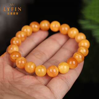 Layun feiyin russian old flower wax beeswax bracelet full of honey chicken oil yellow natural demon flower old wax single circle bracelet light luxury gift 8mm (certificate will be shipped after identification)