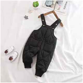 Aigechen baby down overalls baby down cotton overalls toddlers quilted warm women's outer wear can be opened for men black can be opened one size 803 to 12 months