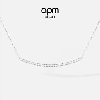 Apm monaco geometric line silver necklace fashionable design jewelry birthday gift for girlfriend sweater chain silver