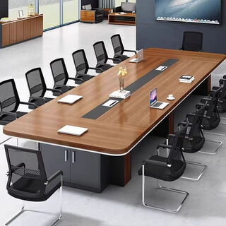 Table and chair long table conference table combination rectangular conference room simple office modern furniture office desk negotiation large 2.4*1.2 meter conference table + home installation