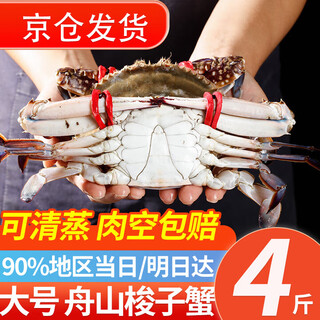 Quangmu swimming crab, zhoushan swimming crab, seasonal new crab, large crab, fresh frozen, sea crab, flying crab, seafood and aquatic products, steamable, large size, about 8-11 pieces, net weight 4jin, jin is equal to 0.5kg