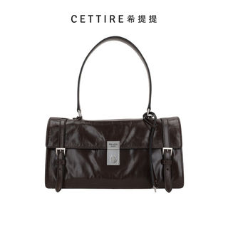 Prada logo detail fold top medium tote brown one size