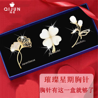 Qijun snowflake brooch women's high-end luxury high-end brand brooch corsage anti-exposure pin birthday gift for girlfriend