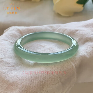 Layun jade ice seed oil green chalcedony agate bracelet horse material clear water jade and field jade color jade bracelet valentine's day gift 52 rings