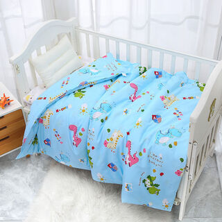Fantasy quilt cover single piece sheet pillowcase quilt cover mattress cover cushion cover sheet blue dinosaur 100x100cm baby quilt cover single piece)